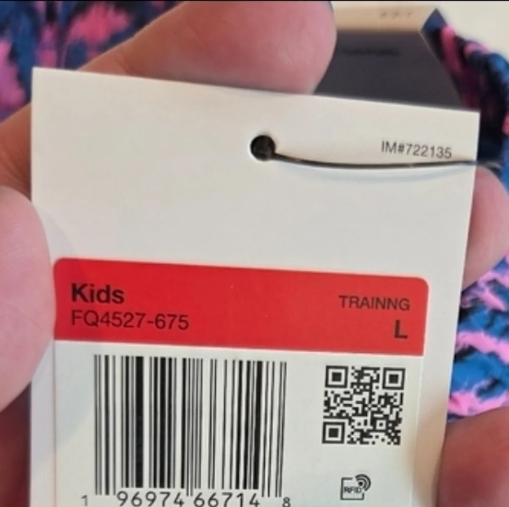 Nike One Kids' Training Shorts - Pink & Blue Animal Print - Size Large Dri-Fit